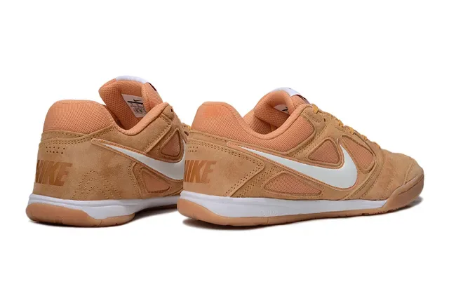 Nike Brown White Low-Top Suede And Mesh Upper Sneakers 7