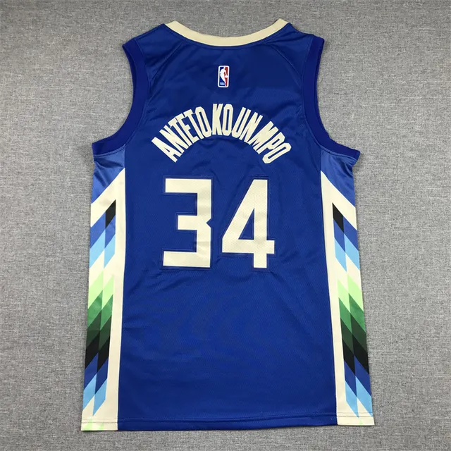 Nike City Edition Milwaukee maillot sans manches rayé multicolore diagonal bleu 2