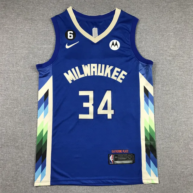 Nike City Edition Milwaukee maillot sans manches rayé multicolore diagonal bleu 3