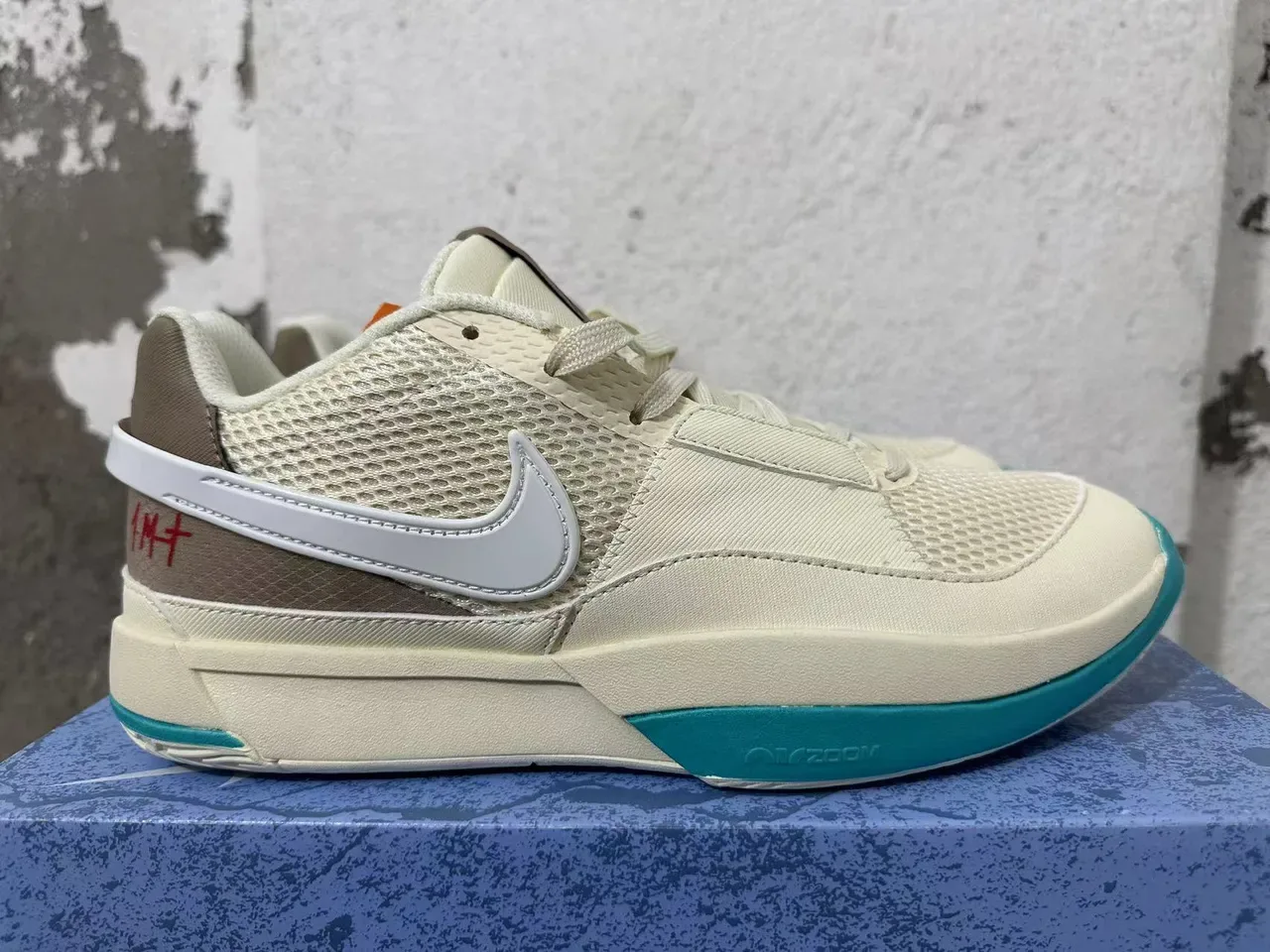 Nike Court Legacy Beige Brown Teal Mesh Lifestyle Sneakers 4