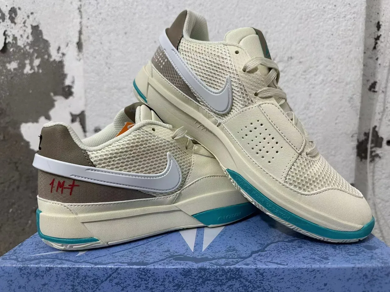 Nike Court Legacy Beige Brown Teal Mesh Lifestyle Sneakers 5