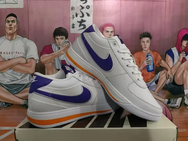 Nike Court Legacy White Purple Orange Low-Top Lifestyle Sneakers 2