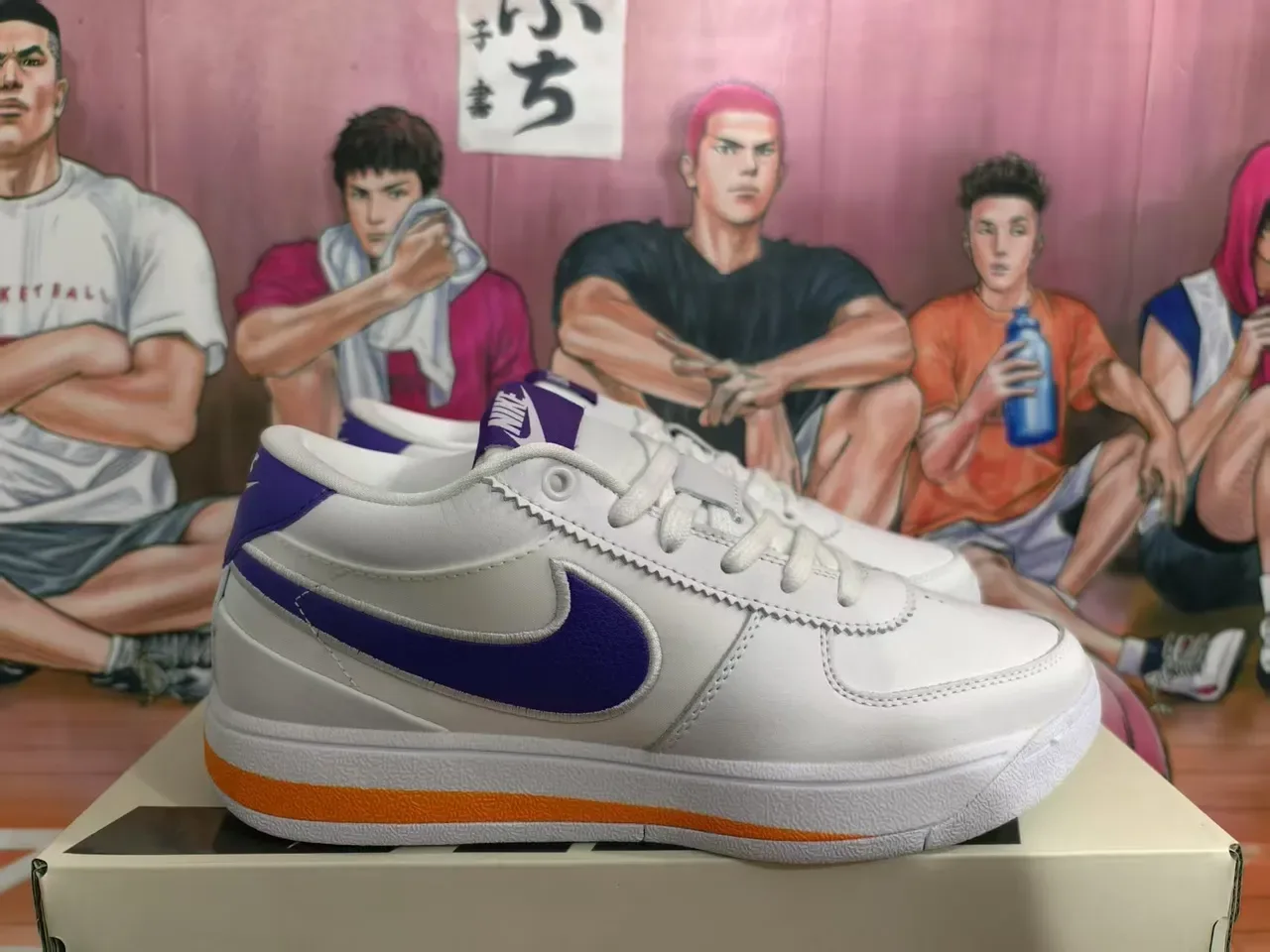 Nike Court Legacy White Purple Orange Low-Top Lifestyle Sneakers 5
