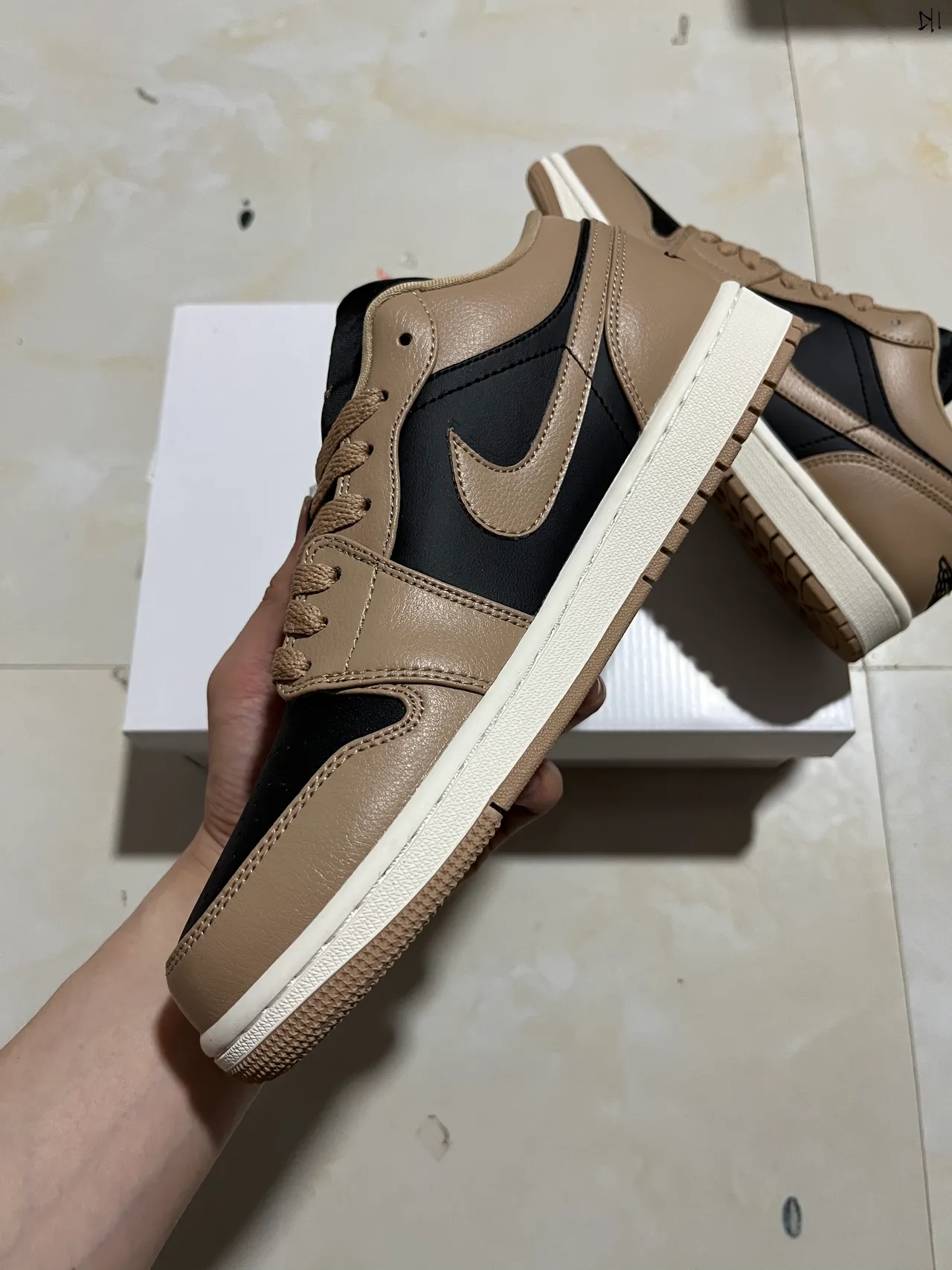 Nike Dunk Low Beige and Black Lifestyle Sneakers 4