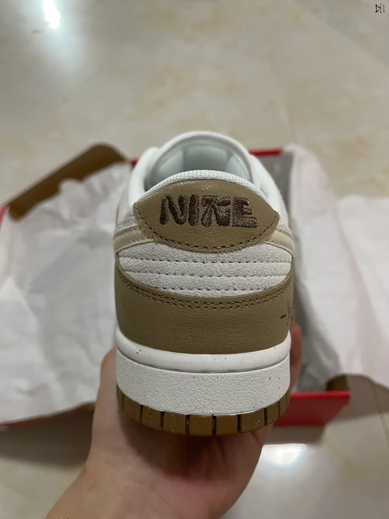 Nike Dunk Low Beige and Cream Lifestyle Sneakers 6