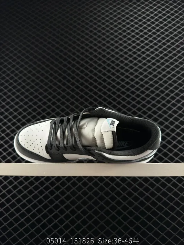 Nike Dunk Low Black White Light Blue Lifestyle Sneakers 4