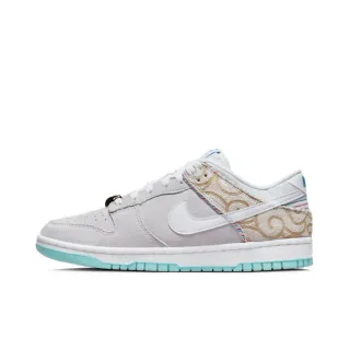 Nike Dunk Low Gray Beige Embroidered Swirl Skateboard Shoes
