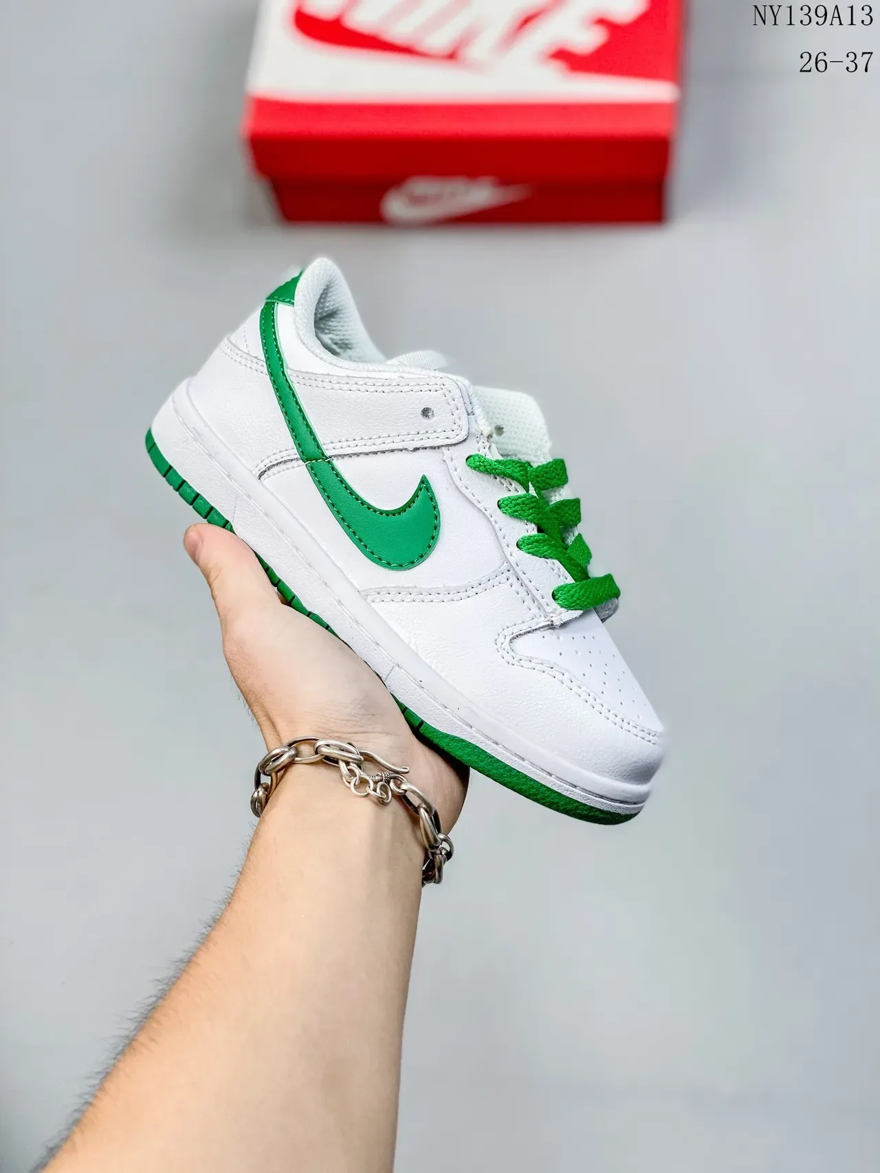 Nike Dunk Low Lime Green and White Lifestyle Sneakers 4