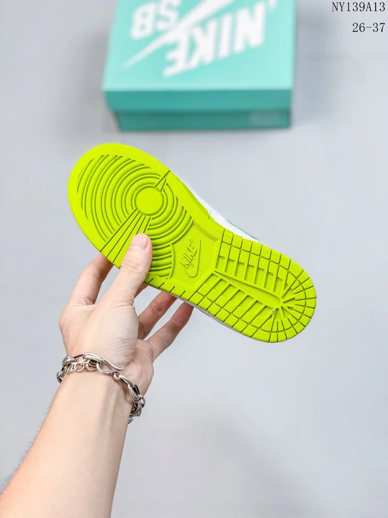 Nike Dunk Low Lime Green and White Lifestyle Sneakers 13