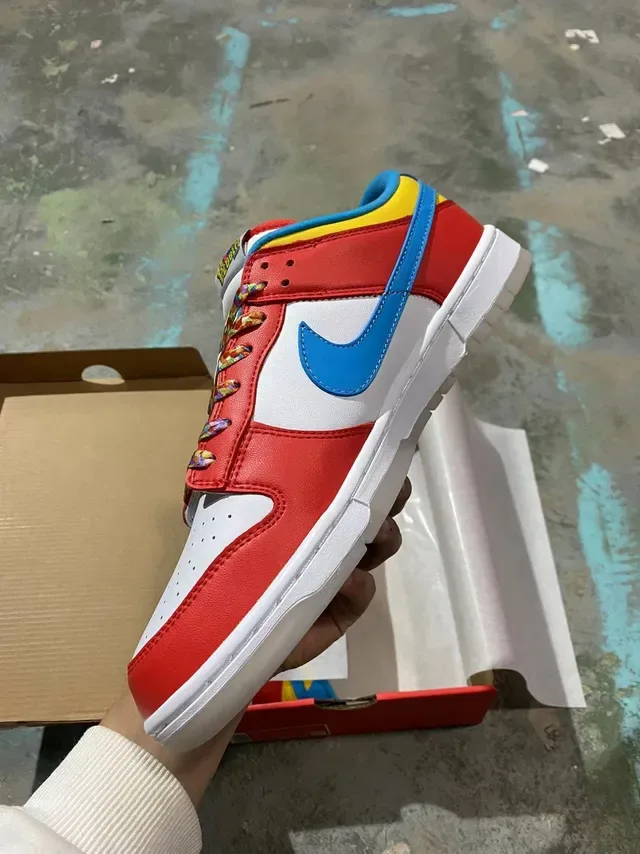 Nike Dunk Low Multicolor Red White Blue Yellow Lifestyle Sneakers 4