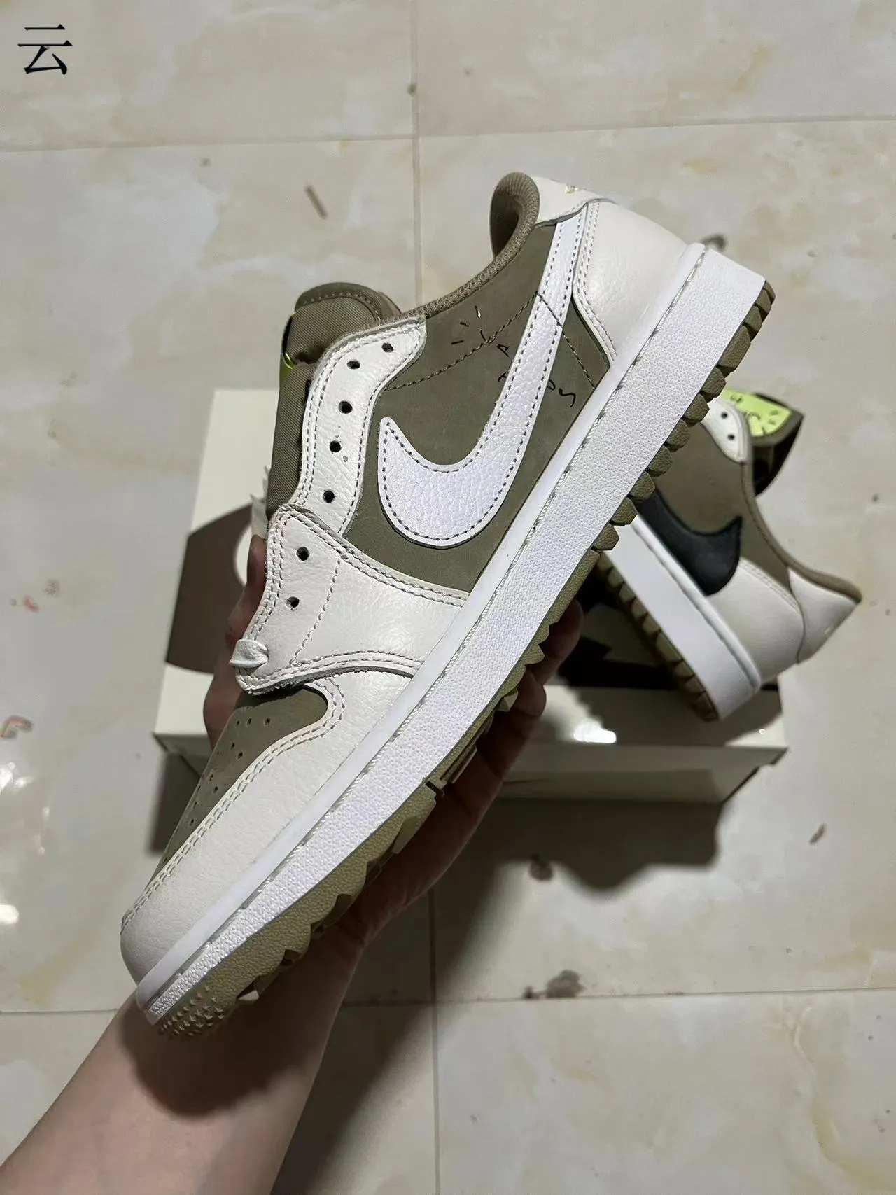 Nike Dunk Low Olive Green and White Lifestyle Sneakers 5
