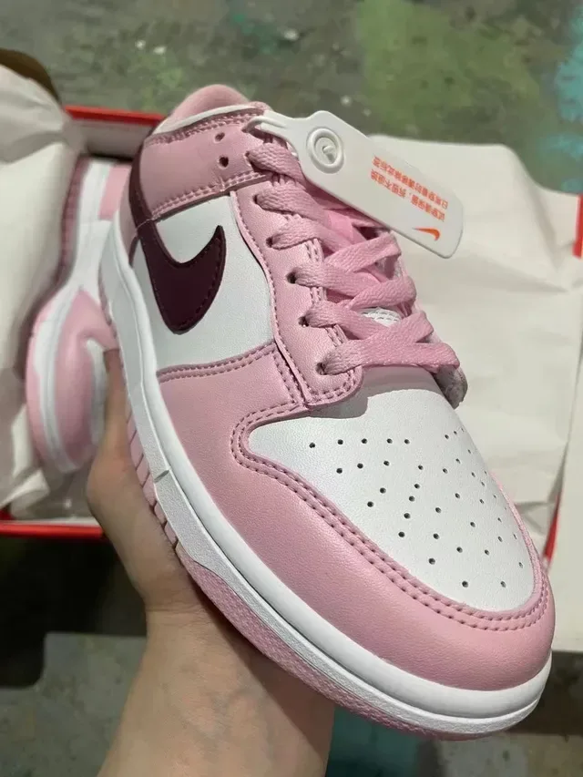 Nike Dunk Low Pink and Burgundy Lifestyle Sneakers 2