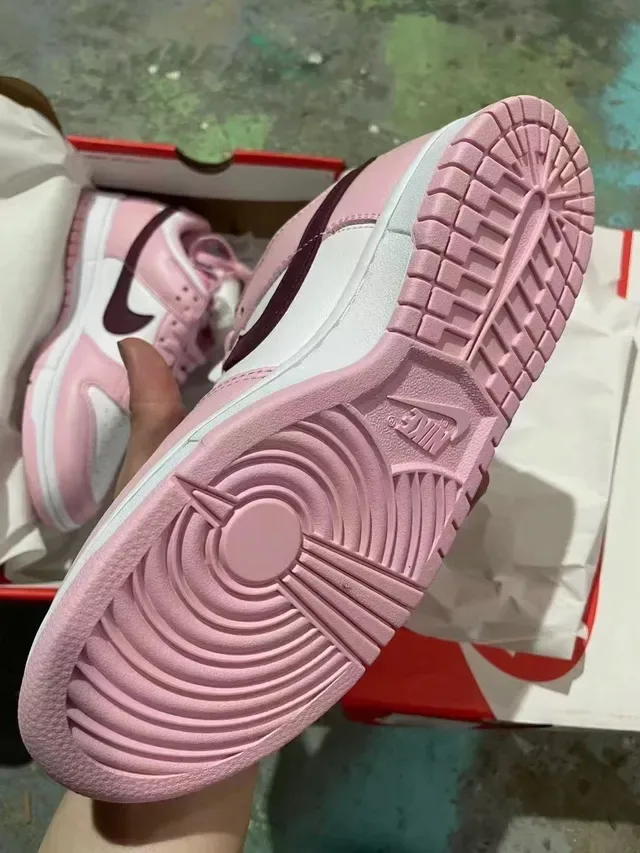 Nike Dunk Low Pink and Burgundy Lifestyle Sneakers 4