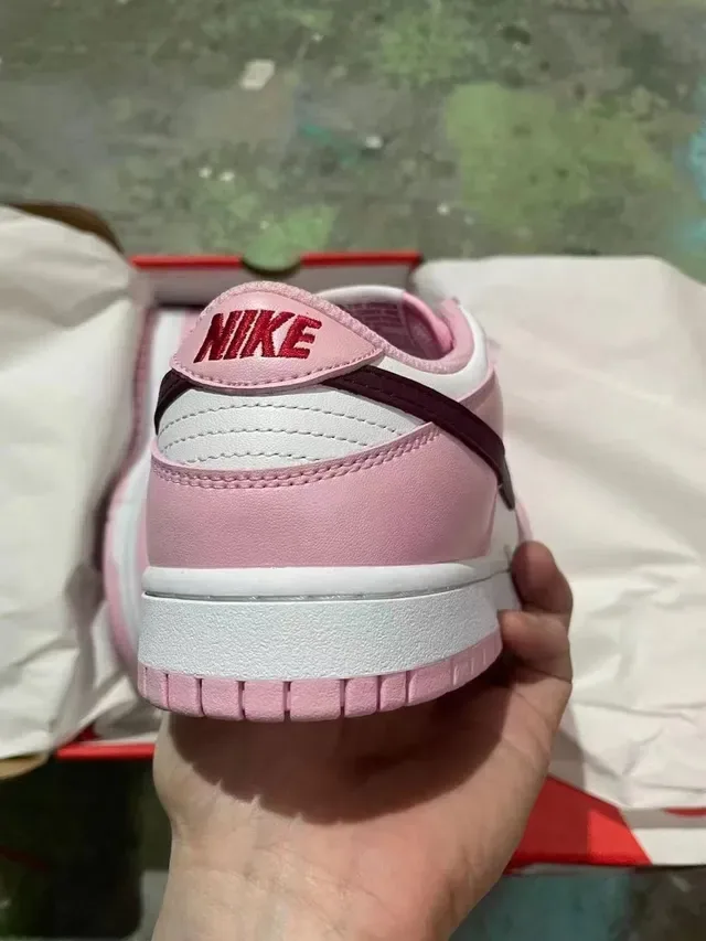 Nike Dunk Low Pink and Burgundy Lifestyle Sneakers 5