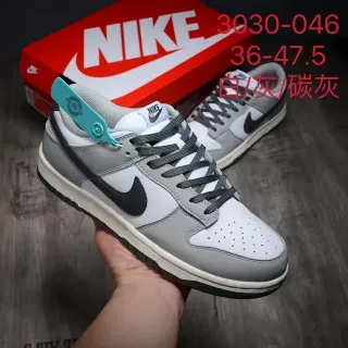 Nike Dunk Low White/Gray/Carbon Grey 生活方式运动鞋