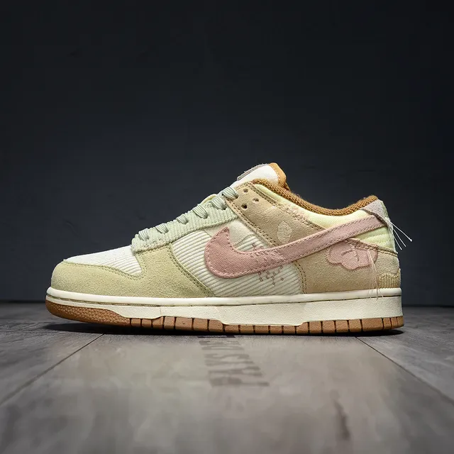 Nike Dunk Low White Green Pink Lifestyle Sneakers 7