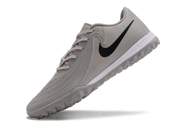 Nike Gris Negro Low-Top Synthetic Upper Turf Zapatos de fútbol 3