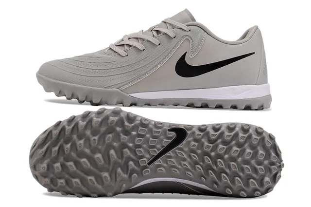 Nike Gris Negro Low-Top Synthetic Upper Turf Zapatos de fútbol 6