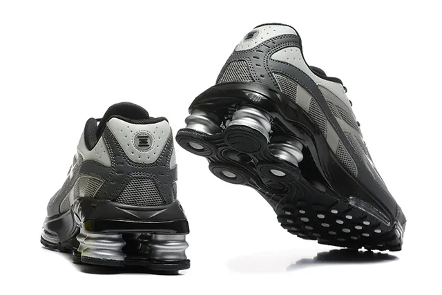 Nike Gray Black Shox Column Heel Mesh-Synthetic Upper Lifestyle Sneakers 3