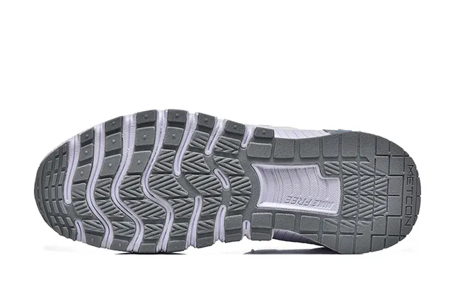 Nike Gray Blue Knit Upper Segmented Ridged Midsole Lifestyle Sneakers 5