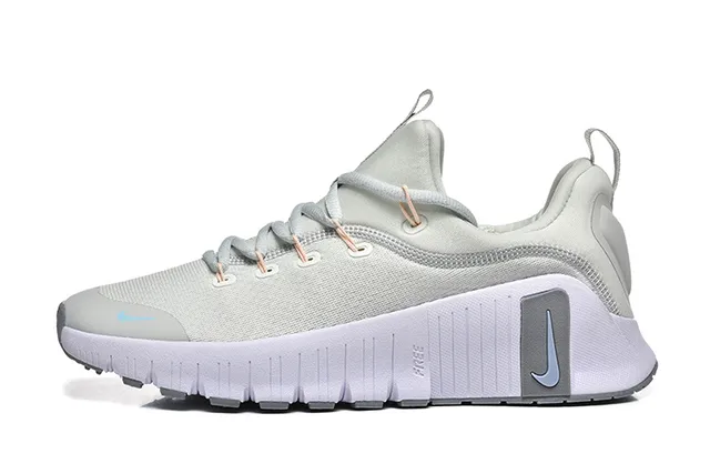 Nike Gray Blue Knit Upper Segmented Ridged Midsole Lifestyle Sneakers 6