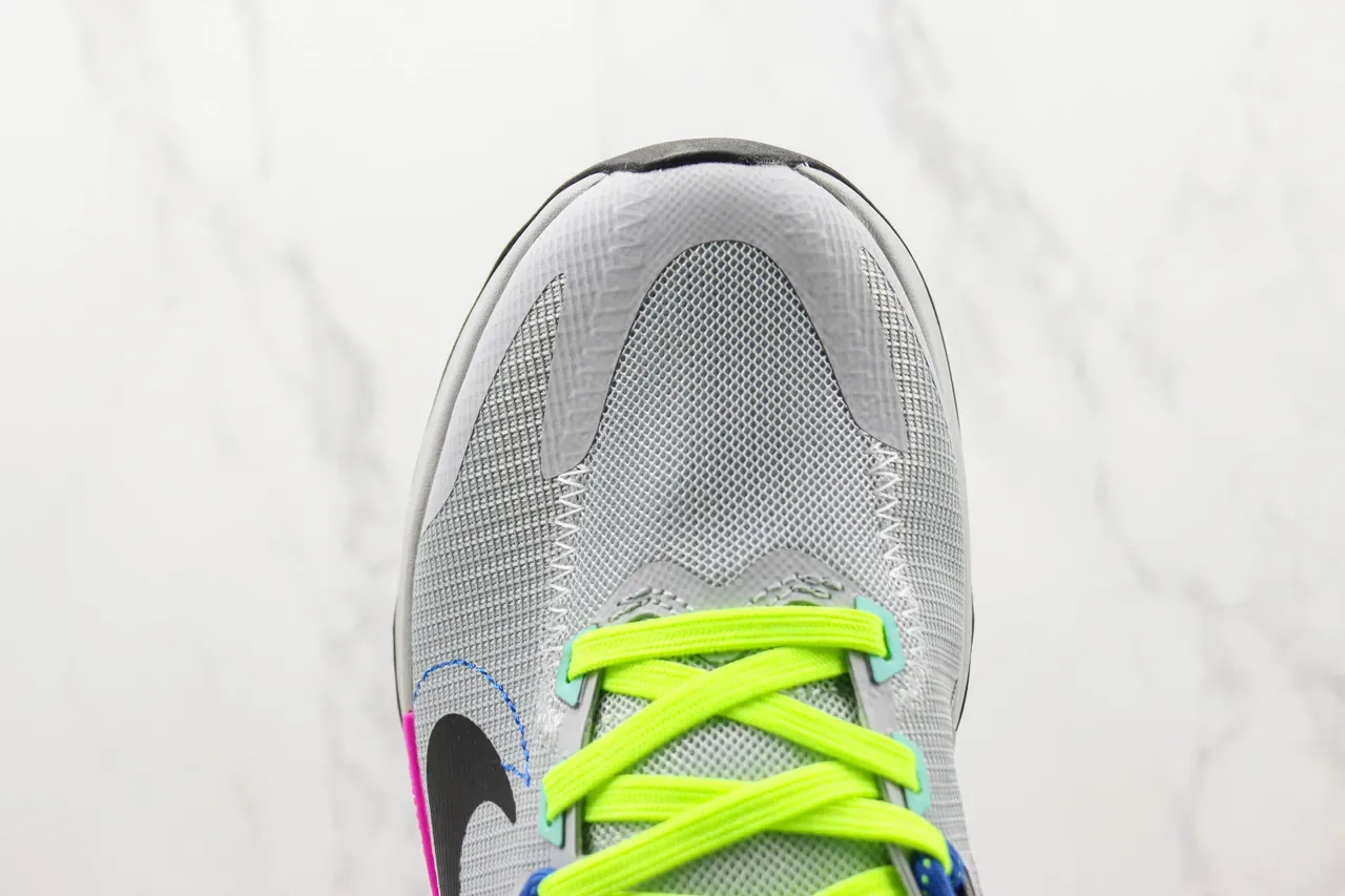 Nike Gray Multicolor Mesh Upper Layered Synthetic Overlays Lifestyle Sneakers 6