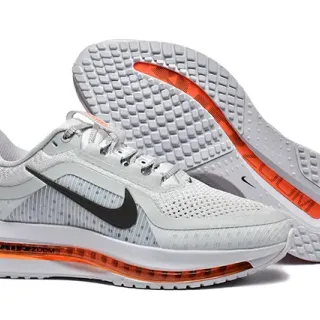 Nike Gris Naranja Zapatillas de correr con upper de knit ligero visible Unidad Air Zoom