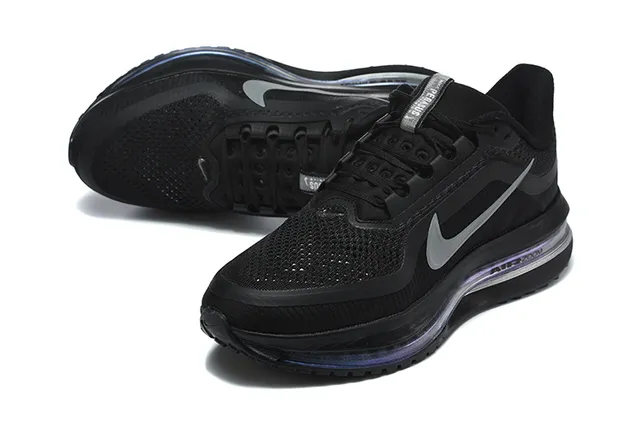 Nike Cinza Laranja Tênis de corrida leve com upper de tricô visível unidade Air Zoom 4