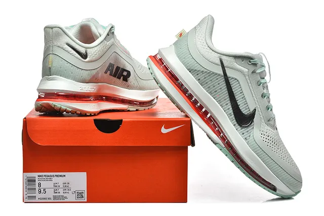 Nike Cinza Laranja Tênis de corrida leve com upper de tricô visível unidade Air Zoom 19