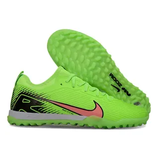 Nike Green Black Neon Synthetic Upper Geometric Heel Cage Artificial-Grass Soccer Shoes
