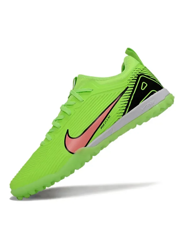 Nike Green Black Neon Synthetic Upper Geometric Heel Cage Artificial-Grass Soccer Shoes 2