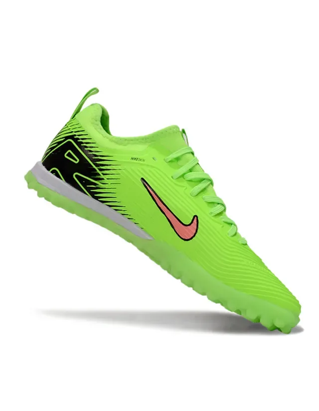 Nike Green Black Neon Synthetic Upper Geometric Heel Cage Artificial-Grass Soccer Shoes 4