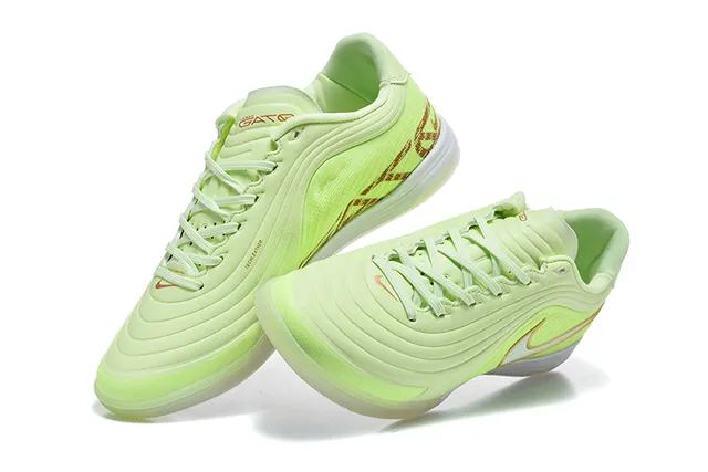 Nike Vert Doré Bas Synthétique Supérieur Chaussures de Football Indoor 2