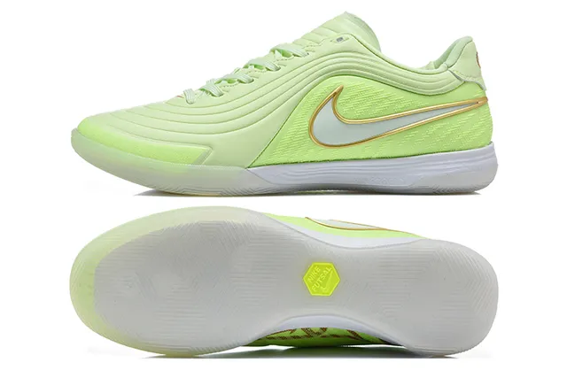 Nike Vert Doré Bas Synthétique Supérieur Chaussures de Football Indoor 9