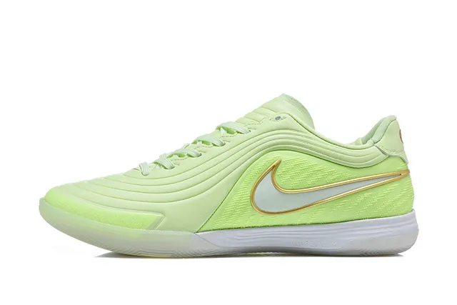 Nike Vert Doré Bas Synthétique Supérieur Chaussures de Football Indoor 10