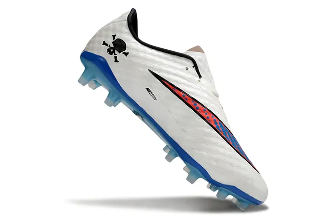 Nike Hypervenom White Blue Low-Cut Synthetic Upper Textured Honeycomb Forefoot Firm-Ground Soccer Shoes 2