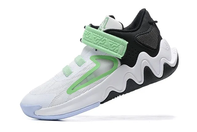 Nike Kids Navy and Light Blue Laceless Basketball Shoes 22