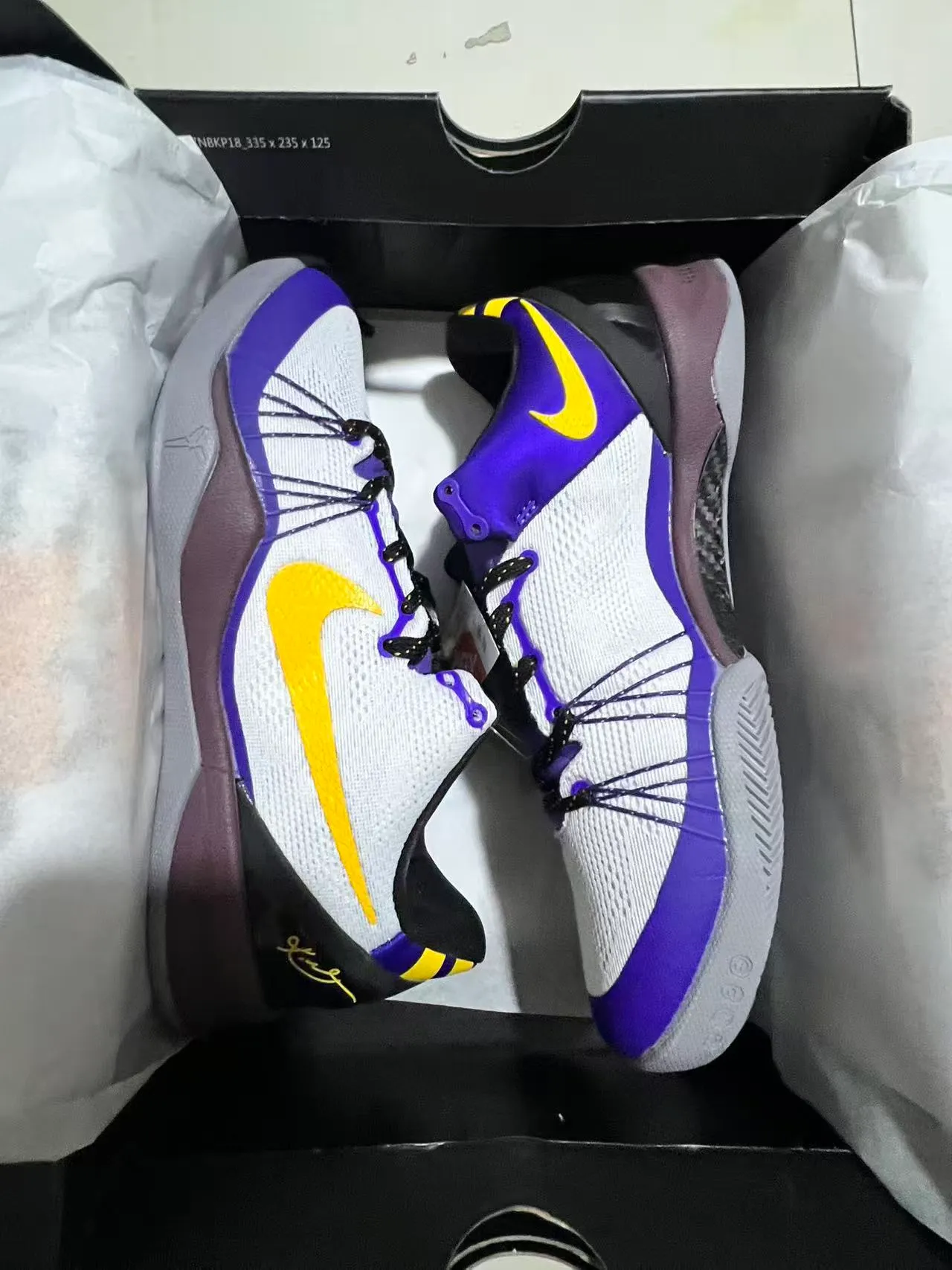 Nike Kobe White Purple Low-Top Silhouette Knit Mesh Upper Basketball Shoes 9