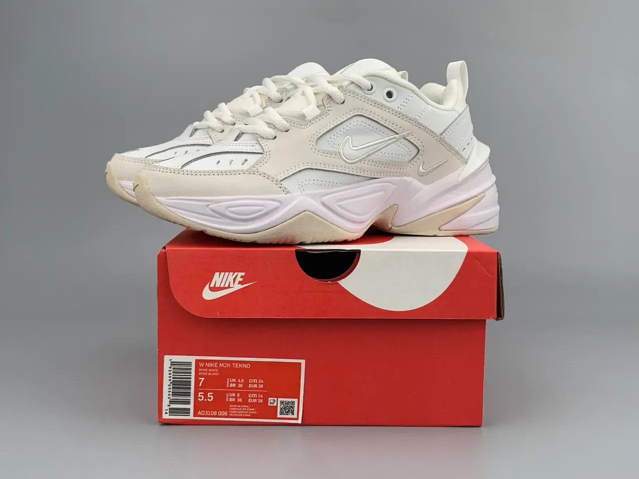Nike M2K Tekno Off-White and Pink Lifestyle Sneakers 2