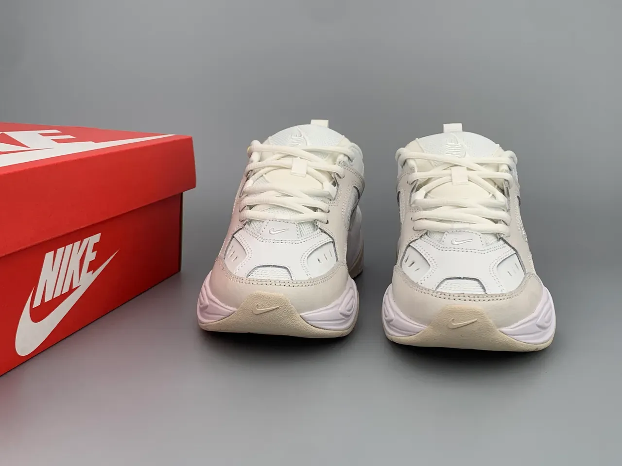 Nike M2K Tekno Off-White and Pink Lifestyle Sneakers 4