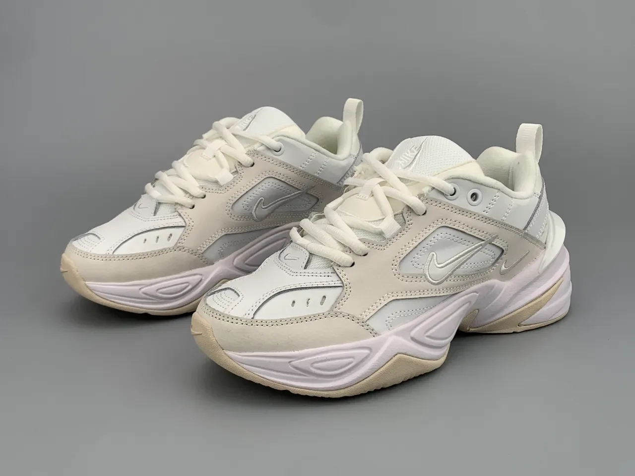 Nike M2K Tekno Off-White and Pink Lifestyle Sneakers 7