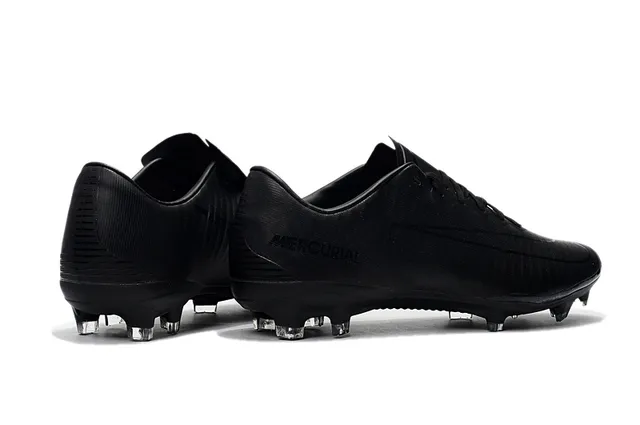 Nike Mercurial Noir Argent Haut Synthétique Système de Lacets Asymétrique Terrain Ferme Chaussures de Football 8