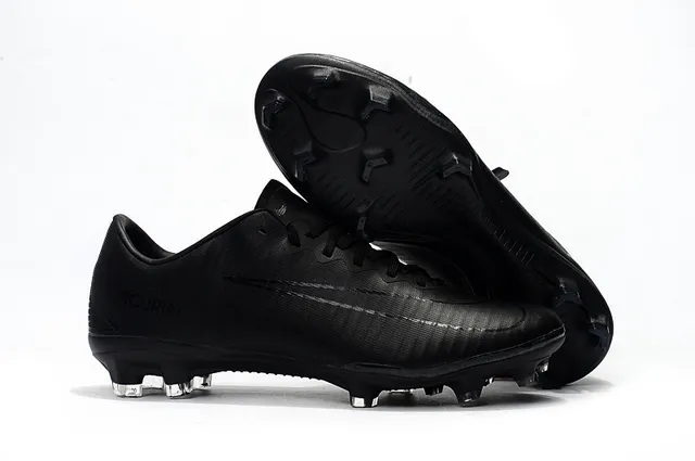 Nike Mercurial Noir Argent Haut Synthétique Système de Lacets Asymétrique Terrain Ferme Chaussures de Football 10