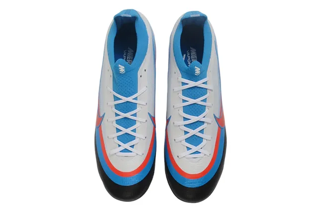 Nike Mercurial Blue Red Low-Cut Dynamic Fit Collar Asymmetrical Lacing Firm-Ground Soccer Shoes 2