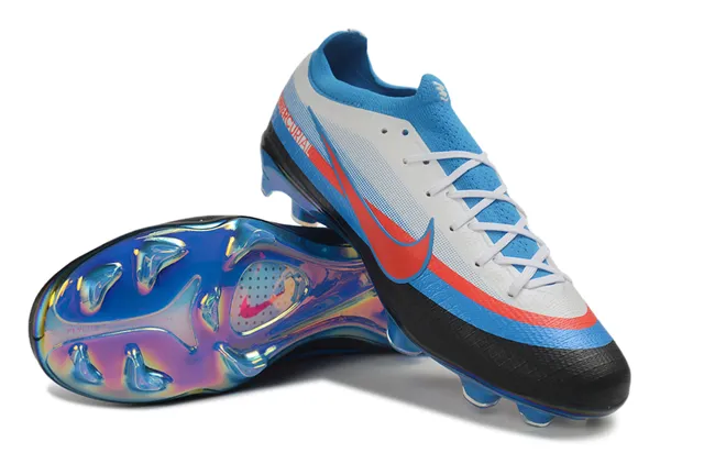 Nike Mercurial Blue Red Low-Cut Dynamic Fit Collar Asymmetrical Lacing Firm-Ground Soccer Shoes 3