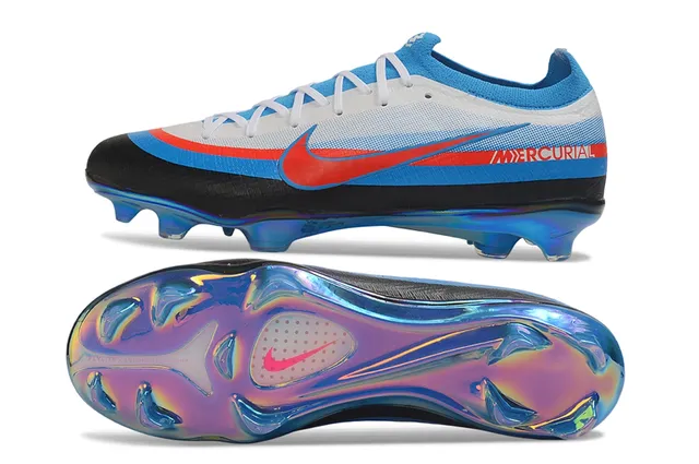 Nike Mercurial Blue Red Low-Cut Dynamic Fit Collar Asymmetrical Lacing Firm-Ground Soccer Shoes 5