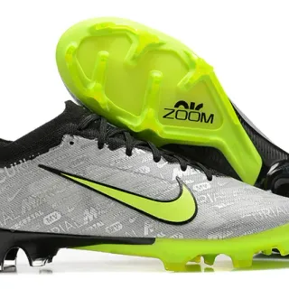 Nike Mercurial Gray Green Low-Cut Sock-Fit Upper Textured Print Firm-Ground Soccer Shoes