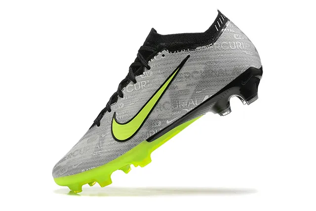Nike Mercurial Gray Green Low-Cut Sock-Fit Upper Textured Print Firm-Ground Soccer Shoes 4