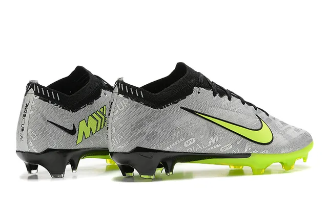 Nike Mercurial Gray Green Low-Cut Sock-Fit Upper Textured Print Firm-Ground Soccer Shoes 5
