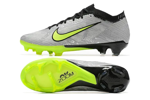 Nike Mercurial Gray Green Low-Cut Sock-Fit Upper Textured Print Firm-Ground Soccer Shoes 9